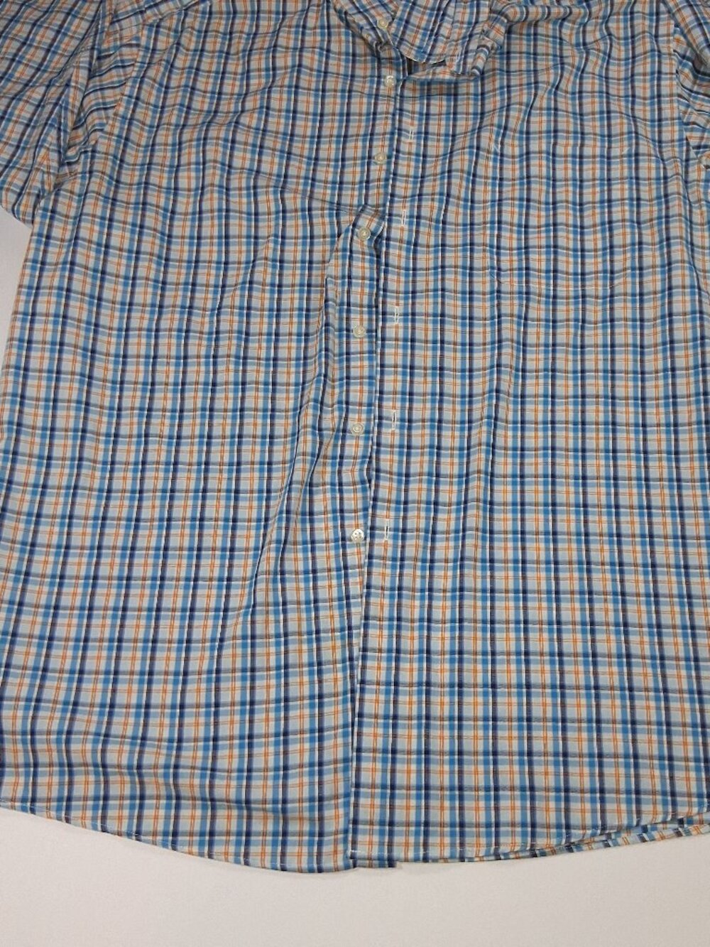 Size Large Dockers Blue & Orange Plaid Long Sleeve Button Down Shirt